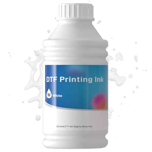 GEVANCY¢ç DTF Ink White 1000ml, Upgraded Anti Sedimentation Formula Premium Transfer Ink for DTF Printer Refill Compatible with XP600 I1800 F1080 DX5 DX7 8550 and More