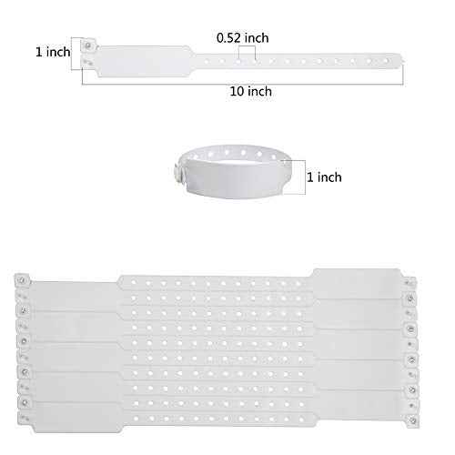 White Wristbands 500 Pack - Colored Wristbands for Events, Vinyl Wristbands of Party by Fivepeans