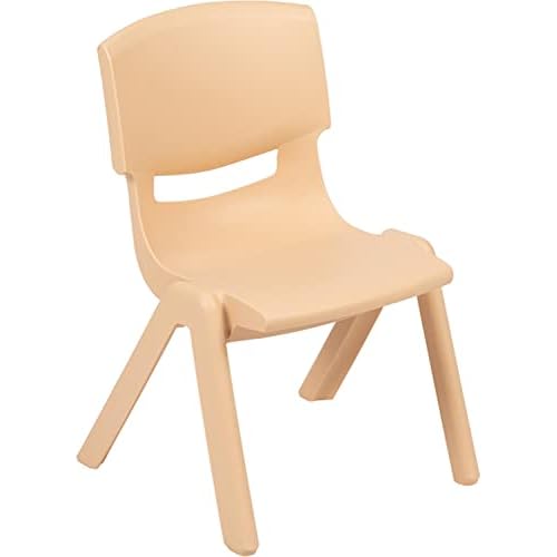 Flash Furniture Natural Plastic Stackable School Chair with 10.5" Seat Height