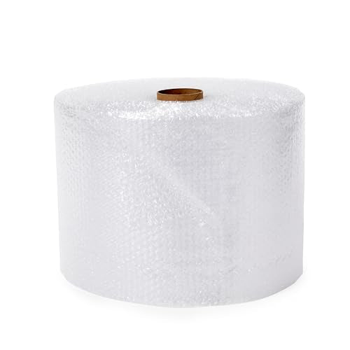 Amazon Basics Clear Bubble Wrap for Moving & Shipping - 12 x 175 ft, Perforated Small 3/16" Roll