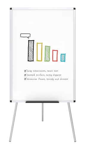 VIZ-PRO Whiteboard Easel, 36 x 24 Inches, Portable Dry Erase Board with Pen Tray