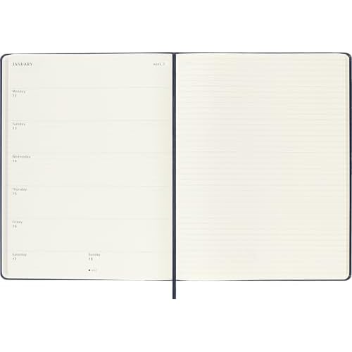 Moleskine Classic 12 Month 2026 Weekly Planner, Hard Cover, XL (7.5" x 9.75"), Sapphire Blue, 144 pages