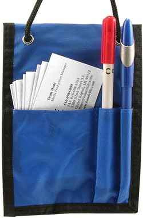 Event Badge Holder and Breakaway Lanyard Combo, Name Badge Holder with Pen Loops and Zipper Pocket, Name Tag Holder with Storage Pouches, Royal Blue (25 Pack)
