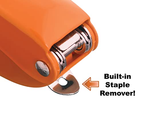 PraxxisPro Aria-Plus Orange Half-Strip Mini Stapler - Durable Compact Office Stapler