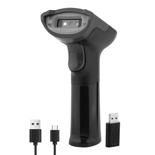 Bluetooth Barcode Scanner, USB Wired & Wireless 1D 2D Handheld Barcode Scanner Work for iPhone iPad, CMOS Sensor QR Bar Code Scanner Reader Compatible with Android, Tablet, PC Computers, POS
