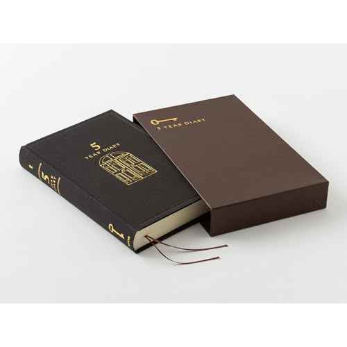 Midori 12396006A Diary, For 5 Year Rows, Door, Black, With Buver