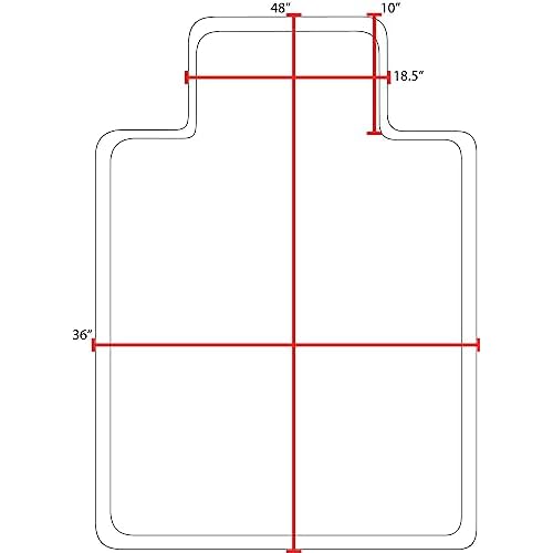 Romig Gripper Computer Office Desk Chair Mat for Carpeted Floors with Lip, Anti-Slip, Thick 2.2mm, 36 x 48 inch, Perfect for Work or Home Offices - Clear