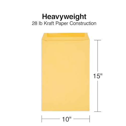 Staples 534768 Gummed Catalog Envelopes 10-Inch L X 15-Inch H Brown 100/Box (Spl534768)