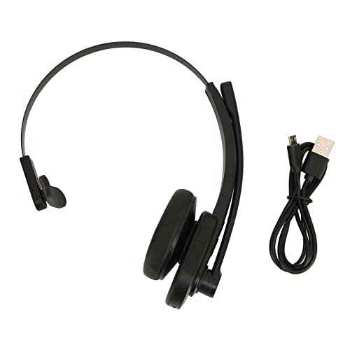 Bluetooth Cordless Headset, Mono Telephone Headset with Rotatable Microphone, 11h Talk Time, All Day Comfort Design, Single Ear Call Center Headset for Office Home