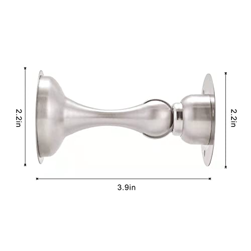 Magnetic Door Stopper 6 Pack Brushed Nickel No Drilling Needed 3M Adhesive or Screw Mount Soft-Catch Magnetic Door Holder for Home & Office