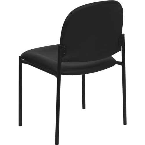 Flash Furniture Tania Comfort Vinyl Stackable Reception Chair - Black