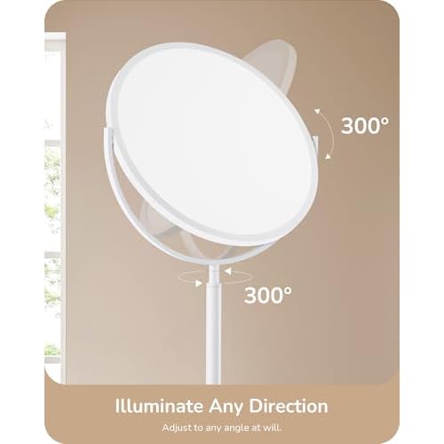 EDISHINE 76" Tall Floor Lamp, 28W 2500LM Bright LED Lights for Living Room, 300¡Æ Flexible Head Modern Torchiere Corner Lamps with Remote, 2700K-6500K Dimmable Standing Lamps for Bedroom, Office, White