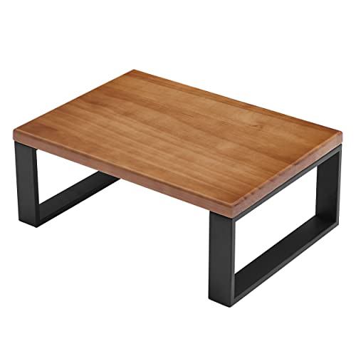 RORKEE Wooden Step Stool for Bed, Light Walnut – 11.8 x 16.5 in, 500 lb Capacity