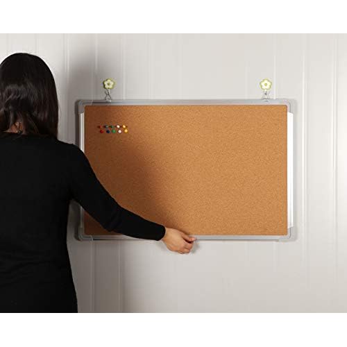 Cork Board Set for Wall - Bulletin Corkboard 30 x 20 in with 10 Thumb Tacks - Wall Hanging Message Memo Pin Board Tackboard Organizer for Home, Office, Desk and Cubicle (30x20 in)