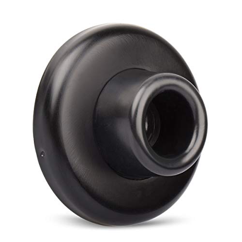 KOVOSCH Concave Wall Door Stop 2-1/2" OD Black Rubber Bumper – 1 Pack, Easy 3-Min Install