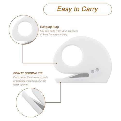 ZUFECY 3 Pack Letter Openers, Plastic Mail Opener with Blade Paper Knife, Envelope Slitter Suitable for Parcel, Paper Cut, Safe Mail Opener