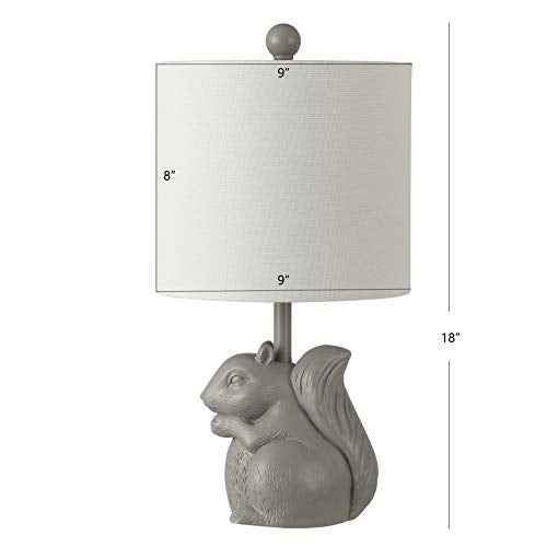 Safavieh Kids Lighting Collection Sunny Squirrel Grey Ceramic 18-inch Bedroom Living Room Home Office Desk Nightstand Table Lamp (LED Bulb Included)