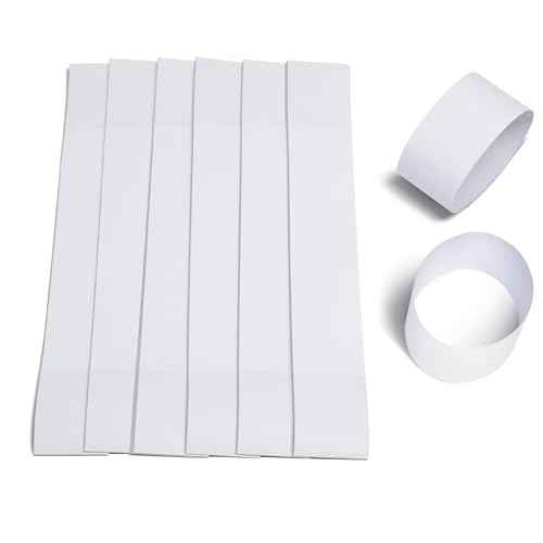 L LIKED Money Band Self Sealing Currency Straps for Bill Wrappers (Blank White - 100 PCS)