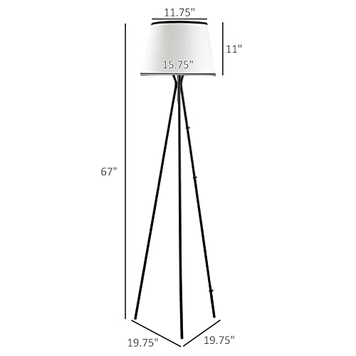 NicBex Floor Lamp,Modern Home Decor Floor Lamp with Steel Tripod Frame,Foot Switch and Fabric Lamp Shade,Standing Lamp Tall Lamp,Floor Lamps for Living Room,Bedroom and Office,Reading Light,Black