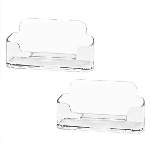 Acrylic Business Card Holder for Desk, Clear Plastic Business Cards Display Holders Stand, Fits 30-50 Business Cards