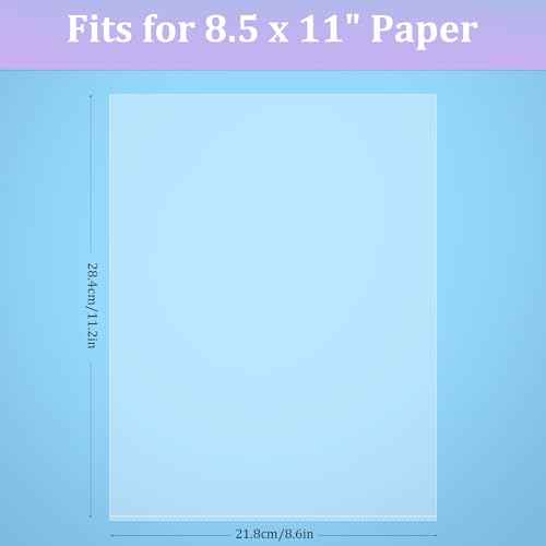 50 Pack No Holes Sheet Protectors 8.5 x 11 Inch Letter Size Page Protectors for Documents, Prints, Top Loading Heavyweight Clear View Plastic Sleeves for Papers, Artworks, Photos