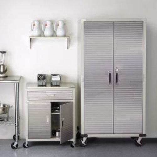 Seville Classics UltraHD Solid Steel Rolling Lockable Metal Storage Cabinet Locker Organizer, w/Adjustable Shelves for Garage, Warehouse, Office, Classroom, Granite, 36" W x 18" D x 72" H