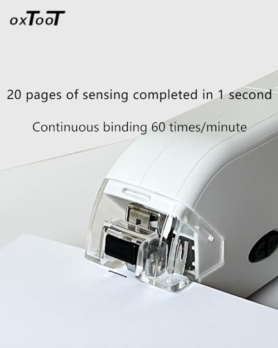Electric Stapler with Dual Power USB or Battery, 20-Sheet Capacity, No. 10 Staples, White