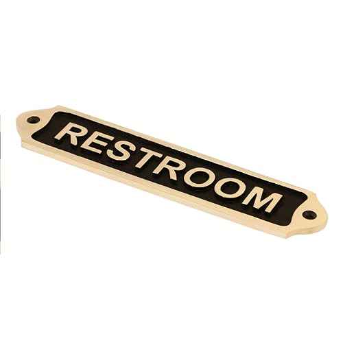 Brass Door Sign Plaques |Traditional| Easy DIY Installation - Gents, Ladies, Restroom (RESTROOM)