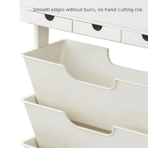 White 5-Tier Rolling Books Cart - Multi-Functional Storage Shelf