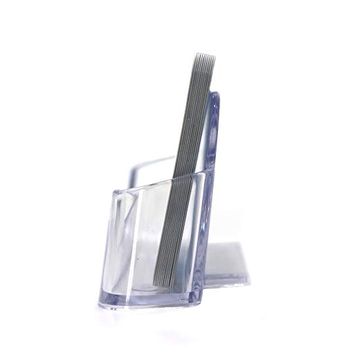 Qizpcer 4 Pack Clear Acrylic Business Card Holders Desk Display Stand