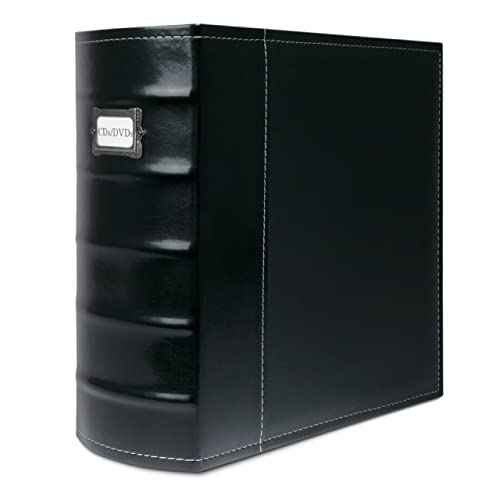 Bellagio-Italia 3-Ring XL 3" D Ring Binder, Classic Faux Leather - for Documents, File Storage, and Trading Cards - 1-Pack, Stores to 600 Pages, Black