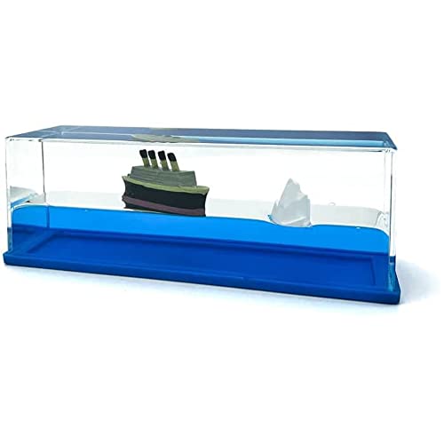 Honsheng Blue Small Unsinkable Titanic Liquid Boat Desk Toy Gift