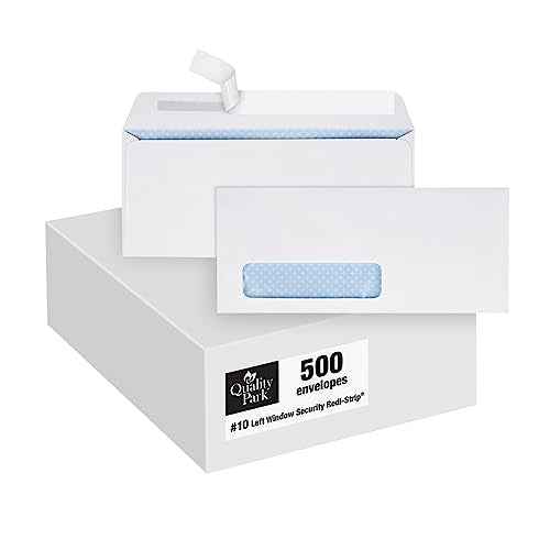 Quality Park, #10 Window Envelopes, Redi-Strip, White, 500 per box (69222), #10(4-1/8" x 9-1/2")