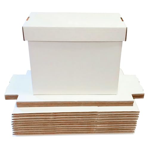Max Pro Comic Book Storage Boxes - Short Cardboard White Case for 150-175 Comic Books - Double Thickness Design - Premium Stackable Book Box for Silver Age & Modern Comics (Pack of 3)