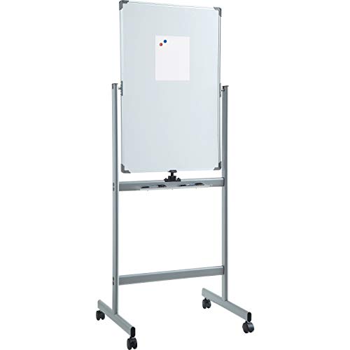 Lorell Doluble-Sided Magnetic Mobile Dry Erase Board Easel, 24" x 36", Built-in Marker Tray