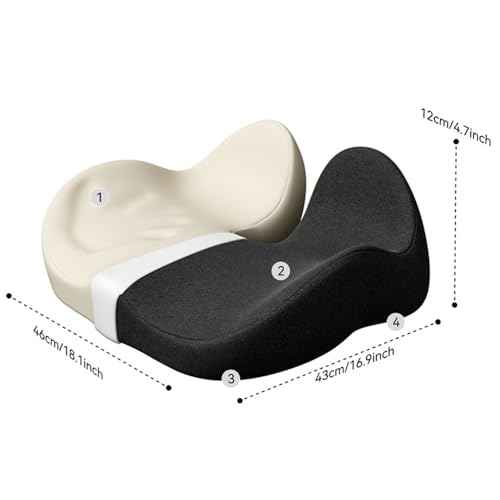 Large Seat Cushion for Office Chairs,Tailbone Pain Relief Butt, & Coccyx, Hip, Pressure & Sciatica Relief,Office Chair Cushion & Car Seat