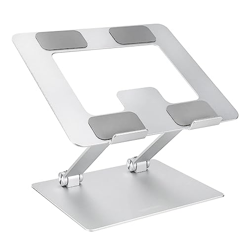 Amazon Basics Adjustable Laptop Stand 10x8.7x6 in for 10-15.6 Inch Laptops, Silver