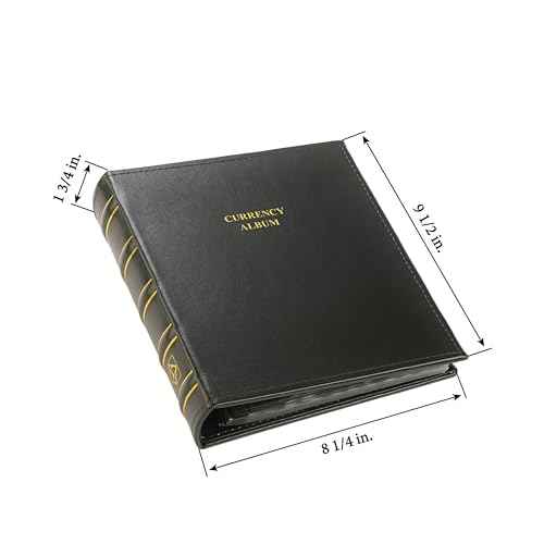 LIGHTHOUSE - Currency Album for Graded Banknotes and Currency Sleeves - Classic Leatherette Handmade 3-Ring Binder with 20 Pages - Additional Pages Available (8 1/4" x 9 1/2" x 1 3/4")