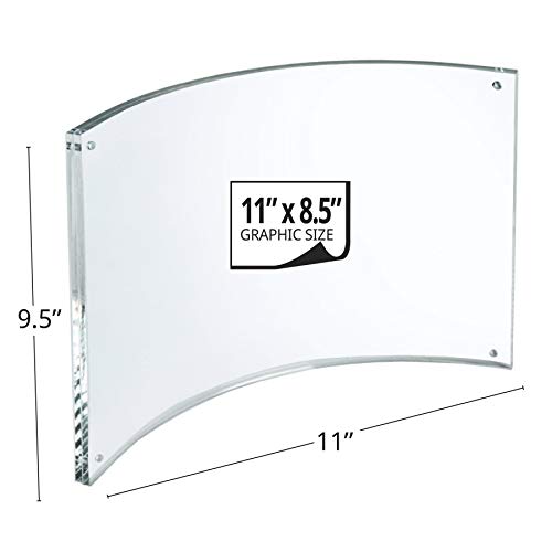 Azar Displays 252932 Curved Magnetic Acrylic Sign Holder 11"W X 8.5"H clear
