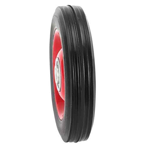 4 Pack 8 x 1.75 Inch Solid Rubber Wheel, Flat Free Rubber Tire with Ball Bearing, 1/2 Inch Bore Axle Replacement Hand Truck Wheel, 220lbs Load Capacity