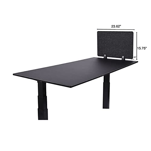 Stand Up Desk Store ReFocus Raw Clamp-On Acoustic Desk Divider Mounted Privacy Panel to Reduce Noise and Visual Distractions (Anthracite Gray, 23.6" x 16")