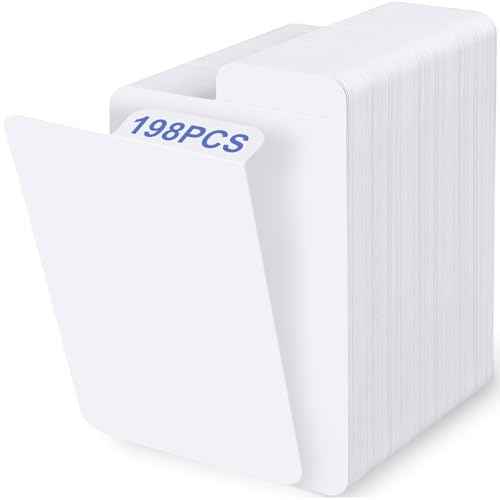 198PCS Trading Card Dividers, Paper Card Dividers, Standard Vertical Card Divider for MTG/Sports/Games Card Categorization and Management - White