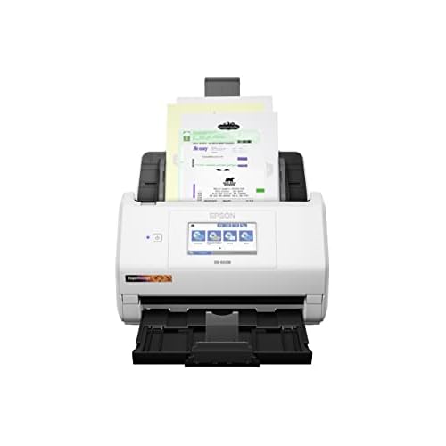 Epson RapidReceipt RR-600W Wireless Desktop Color Duplex Receipt and Document Scanner with Receipt Management Software, Touchscreen and Auto Document Feeder. Full 1-Year Limited Warranty (Renewed)