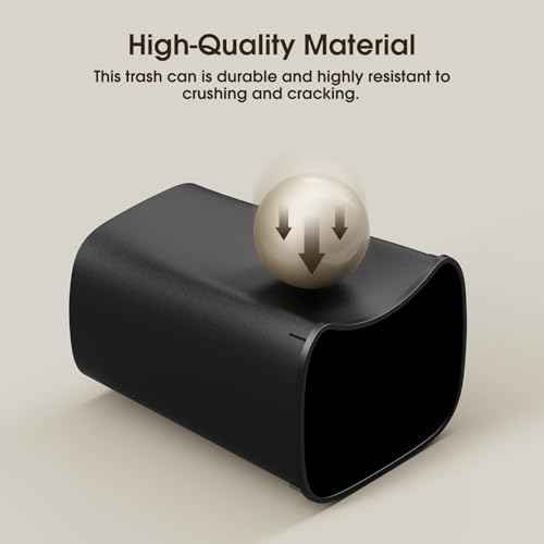 CEROELDA Small Bathroom Trash Can, 2.6 Gallon Slim Mini Garbage Can Small Trash Bin Plastic Waste Basket for Dorm Room, Bedroom, Office, Toilet (Black)