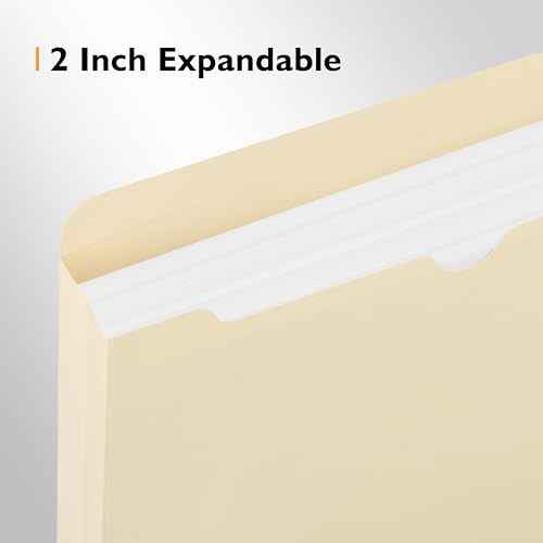 Manila File Jacket,10x12 Inches Jacket File Folders,2 Inch Expandable Sides Manila Folders,100 Packs Project File Jacket,Assorted Positions,Reinforced Straight-Cut Tab
