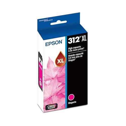 EPSON 312 Claria Photo HD Ink High Capacity Magenta Cartridge (T312XL320-S) Works with Expression Photo XP-8500, XP-8600, XP-8700, XP-15000