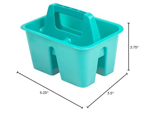 Storex Mini Classroom Caddy, Multipurpose Classroom Organizer with Handle, Teal, 12-Pack (01065U12C)