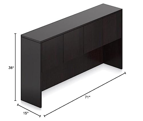 Offices To Go 71" Hutch 71"W X 15"D X 36"H Featuring Superior Laminate, Eco Friendly Construction, Contemporary Styling & Strong & Durable 3Mm PVC"Super Edge" - American Dark Cherry