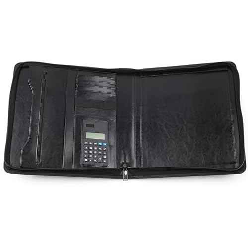 3 Ring Check Binder Portfolio, For Home Accountant & End-Stub Deskbook Checks - 3-on-a-Page Business Checks, Fit 3 & 9 Holes Check, Can Hold 250 Checks, Vinyl Leather Cover