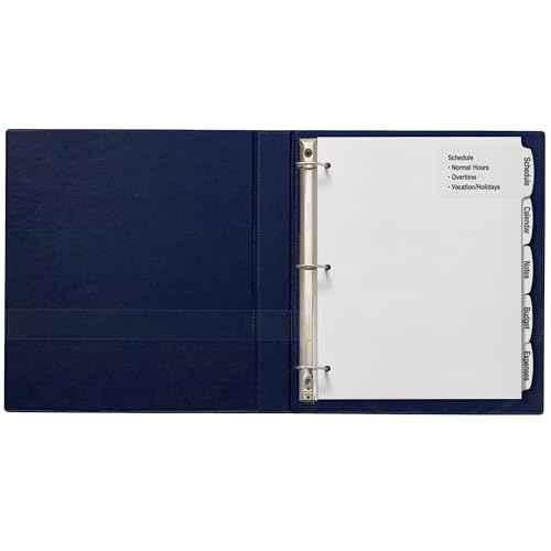 Avery Big Tab Printable Large White Label Dividers, 5-Tab with Easy Peel Labels, Dividers for 3 Ring Binders, 20 Sets (14440)